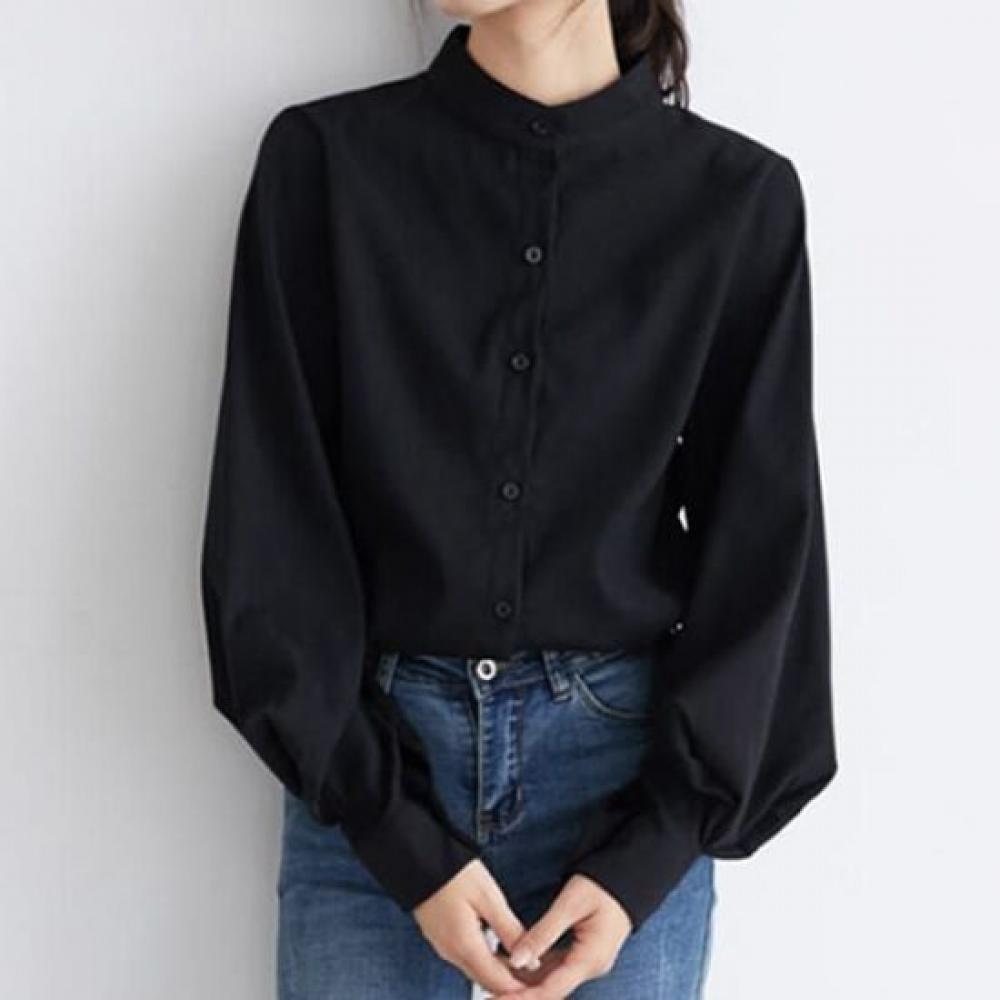 Navava Modern Classic Puff China Neck Long Sleeve Blouse Nb2437