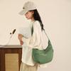 Solid Color Nylon Minimalist Crossbody Bag with Zipper Pockets and Adjustable Strap for Women