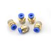 5 stk hann 1/4" - 6 mm rett innskyvningstilpasning pneumatisk trykk for å koble til luft