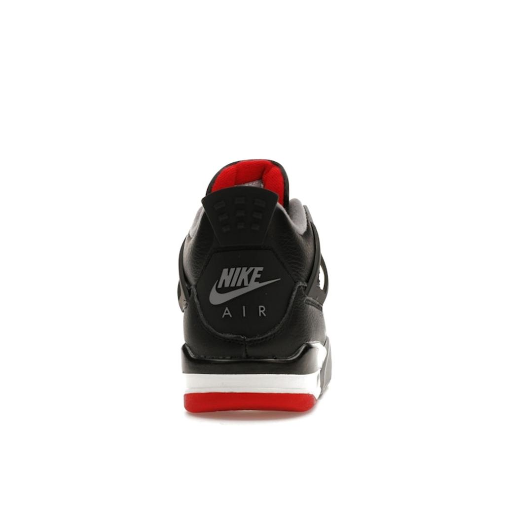 Air Jordan 4 Retro GS Bred Reimagined Kids Sneakers Black Fire-Red Cement-Grey FQ8213-006