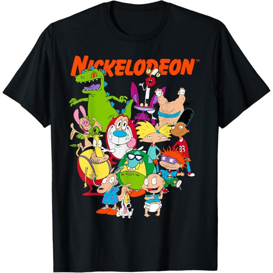 Nickelodeon Group Shot All Retro 90s Characters T-Shirt S чёрный