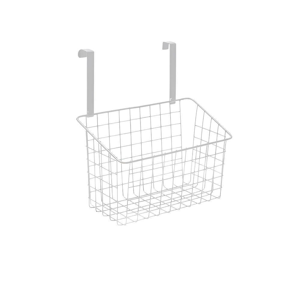Hanging Door Rear Rack Grid Storage Basket with Hook Bathroom Kitchen Balcony Cabinet Door Rack Hanging Basket Storage Organizer