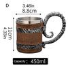 Large Capacity Beer Mugs For Outdoors Use With Retro Woodgrain Finish Nonrust Steel Insulated Cup Thermal Resin Construction