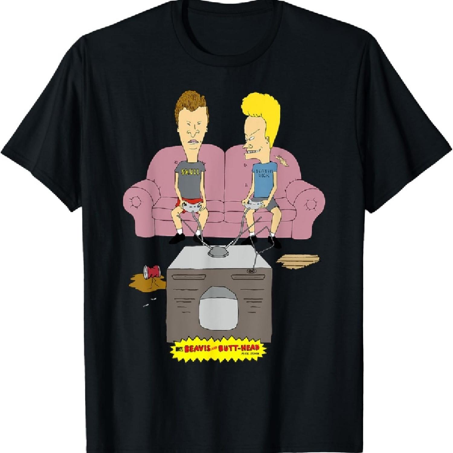 

Beavis and Butt-Head Playing Games Couch T-Shirt_1 XXXXXL чёрный