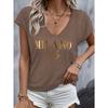 Summer Women's Short-sleeved V-neck Loose Modal T-shirt Comfortable Breathable Top