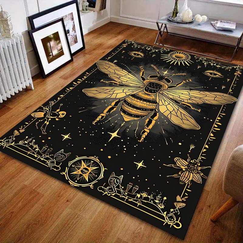 Divination Art Eye Bee Printing Carpet for Living Room Bedroom Bedside Sofa Table Floor Mat Home Area Rug Decor Large Size