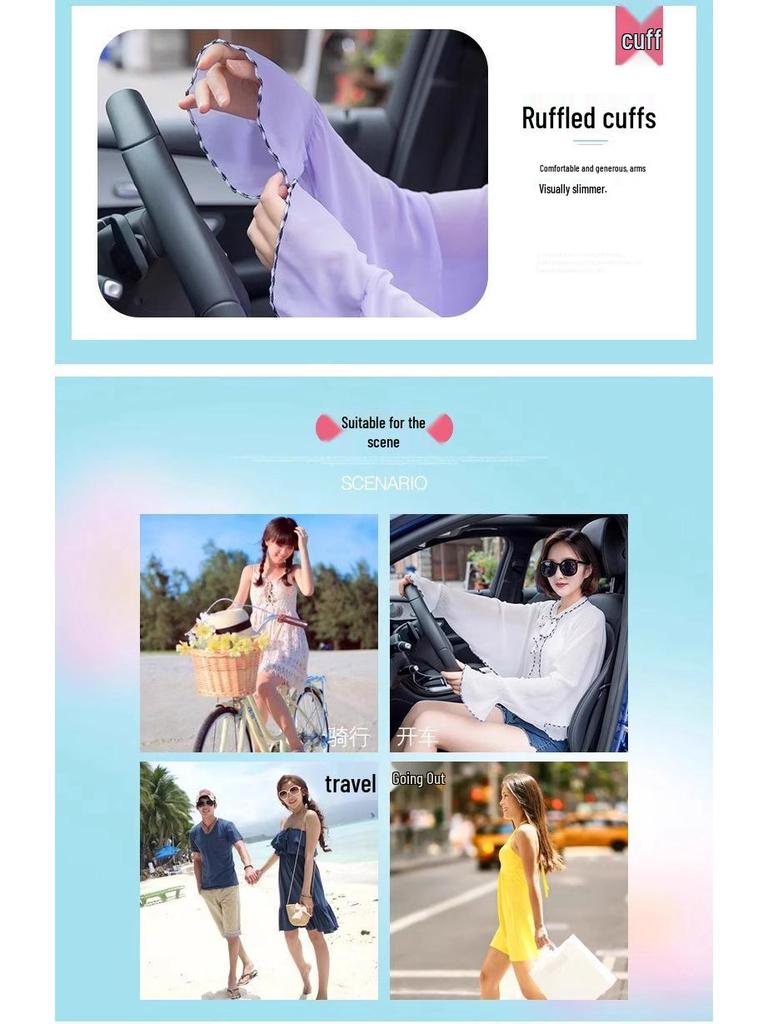 Lightweight Chiffon UV Protection Shawl for Summer Outdoor Activities