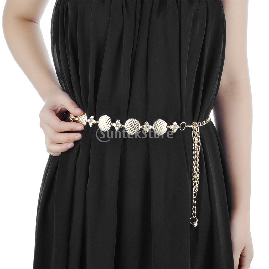 Buy Fashion Womens Belly Dance Chain Belt Waist with Rhinestone at