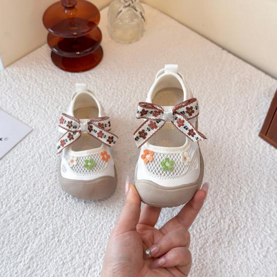 Summer new children s princess shoes, baby toddler shoes, mesh casual shoes with a small fragrance style, Korean version shoes for little girls 23 бежевый