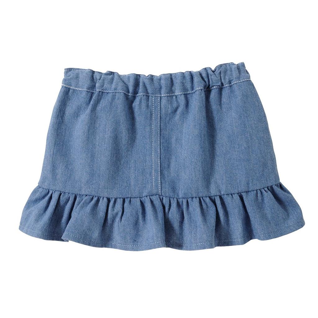 MIKIHOUSE HOT BISCUITS Denim Skirt, Indigo Blue, for Boys and Girls, Size M (100-110cm), 71-1701-979
