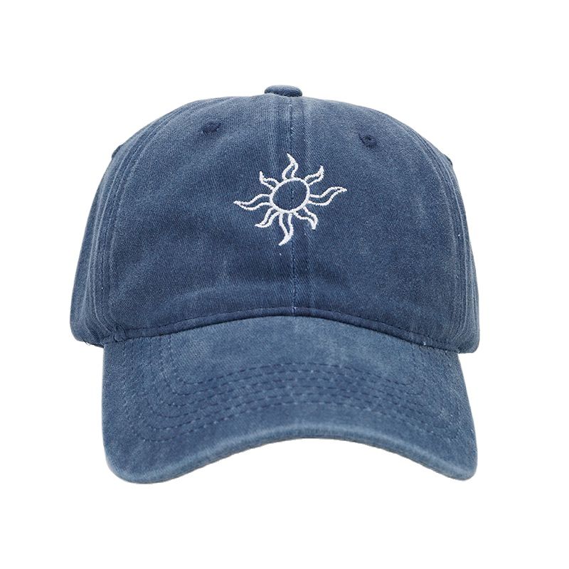 Retro Sonnstickerei Baseballkappen Frühling Sommer Herren Damen Gewaschene Baumwolle Verstellbar Lässiger Sonnenhut Streetwear Hip Hop Kappen