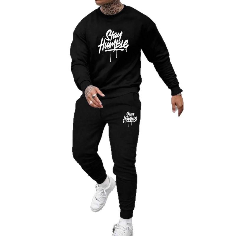 Mens Casual Hooded Sweatshirt Set Long Sleeve Tracksuit Lightweight Sporty Outfit Teens Young Adults