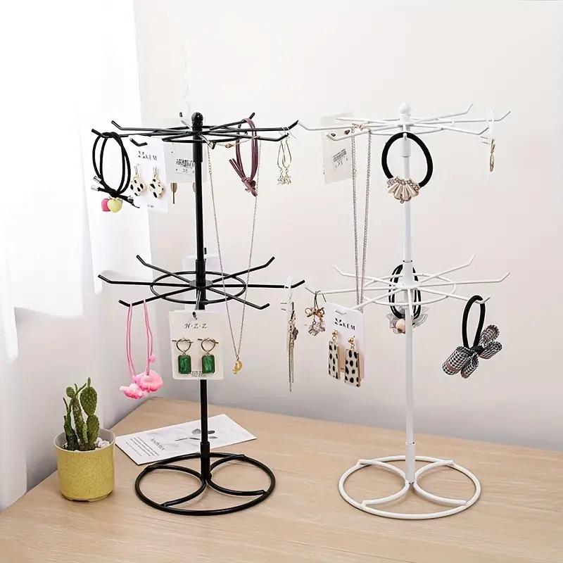 Rotating Jewelry Rack: Compact Display for Necklaces, Bracelets, and Lipsticks