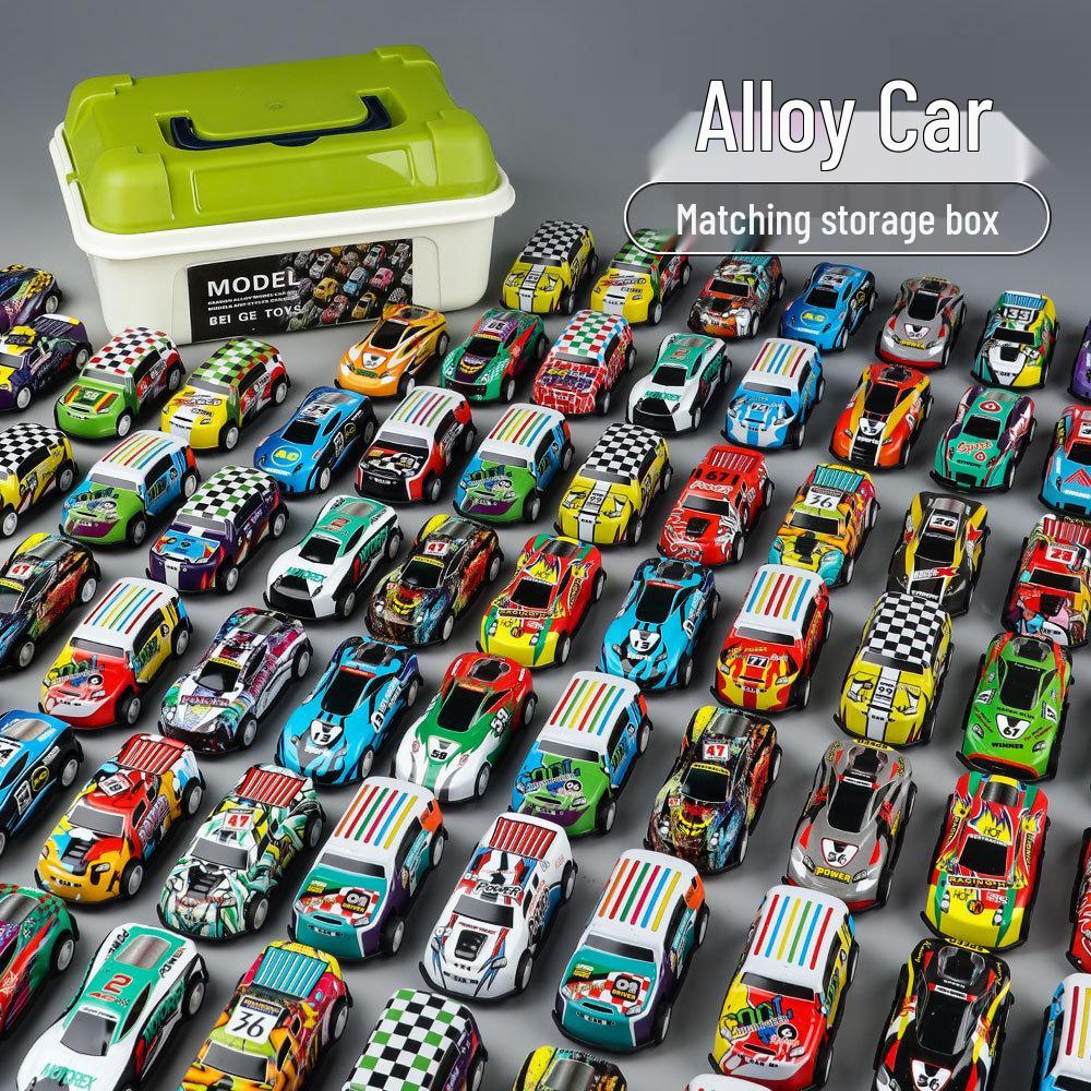 Children's Pull-Back Toy Car Set with Storage Bucket