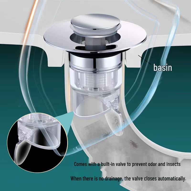 Universal Copper Pop-up Stopper: Deodorant Anti-Clog Basin Filter Drainer for Water and Hand Wash Basins