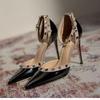 Women's Elegant New 2026 Style High Heels Sexy Strapless Cropped Studded Pointe Toe Shoes With Rubber Sole Adult Use