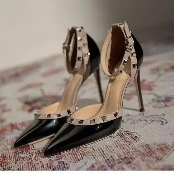 Women's Elegant New 2026 Style High Heels Sexy Strapless Cropped Studded Pointe Toe Shoes With Rubber Sole Adult Use