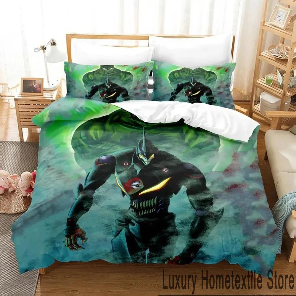 Anime Tengen Toppa Gurren Lagann Bedding Set Duvet Cover Bed Set Quilt Cover Pillowcase Comforter King Queen Size Boys Adult