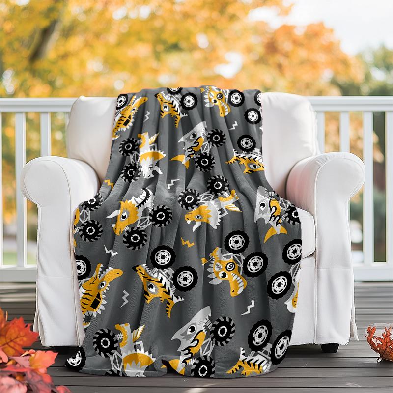 Truck Theme Printed Blanket - Perfect for Couch, Bed, Travel & Outdoor Use | Machine Washable, Cozy & Durable.