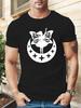 Casual Crew Neck T-shirt with Moon and Fairy Graphic