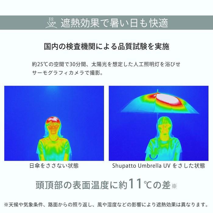 [Marna] Shupatto Umbrella UV Parasol Women's Long Umbrella Men's Parasol Rain Umbrella UV Cut Rate UPF50+ Shade Black 55 centimeters