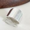 925 Sterling Silver Rings for Women Couple Minimalist Handmade Simple Wide Smooth Ring Fine Jewelry Gift Prevent Allergy
