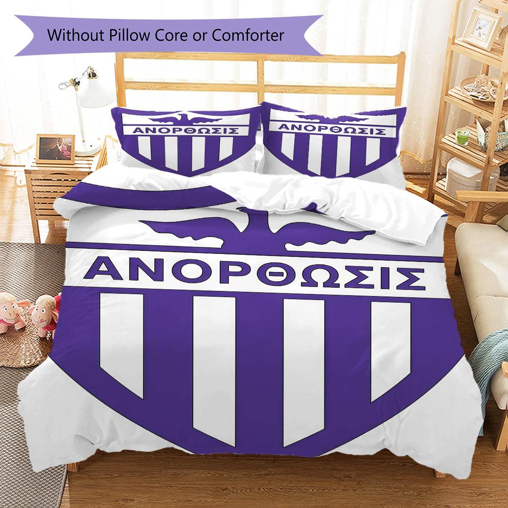Anorthosis Famagusta FC Bedding Quilt Set Quilt Cover Pillowcase Home Decoration Birthday Gift (1 * duvet cover + 2 * pillowcase, without core)