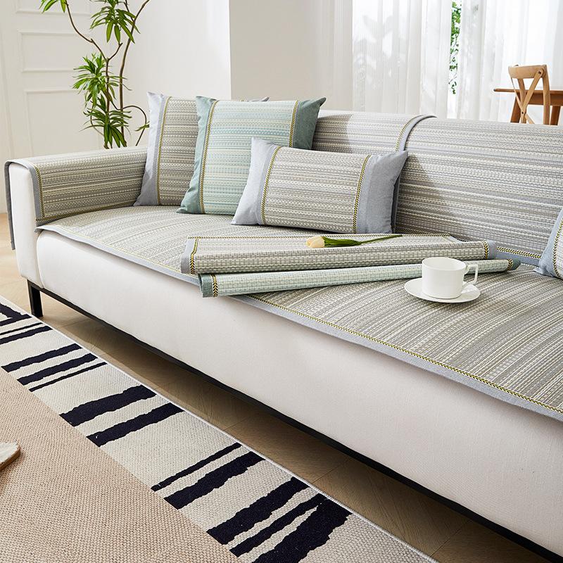 

Летний соломенный коврик, дышащий крутой коврик для дивана, нескользящий, против царапин, для гостиной, прямой ряд, чехол для дивана, ткань, спинка, полотенце 80*210cm