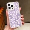 Stripe Pattern Soft TPU Clear Case For iPhone 16e 16 14 15 Pro Plus 13 12 Pro Max 11 Crystal Diamond Silicone Phone Cover Coque