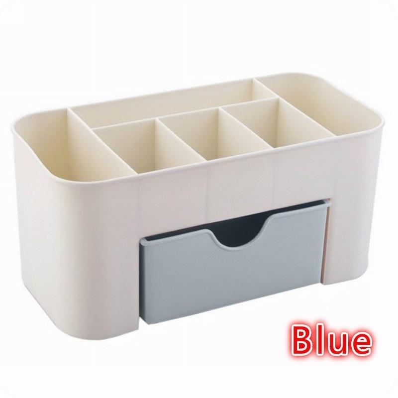 

1 шт. практичный женский пластиковый футляр для косметики косметический держатель для помады парфюм органайзер коробка синий