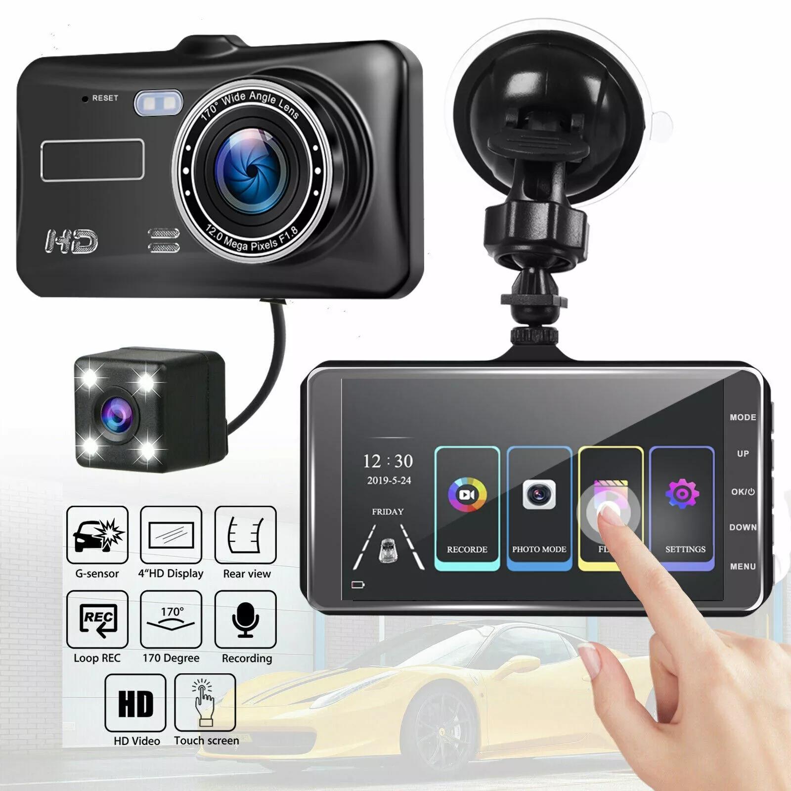 2024 New 4 Inch Driving Recorder Front and Rear Camera Car Video Recorder Car Black Box Full HD 1080P Night Vision with Touch Screen