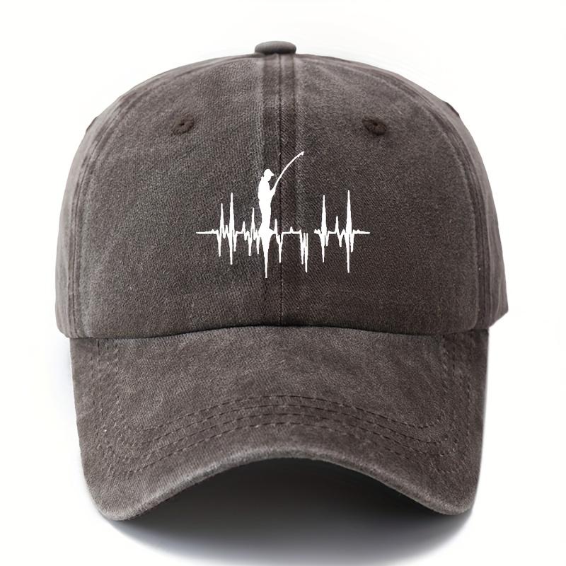 Printed fishing pattern curved eave outdoor sun protection lightweight duckbill cap casual baseball cap suitable for vacation