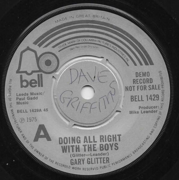 

7inch Record GARY GLITTER - Doing All Right With The Boys BELL1429PROMO Bell Records 1975 UK Rock Used