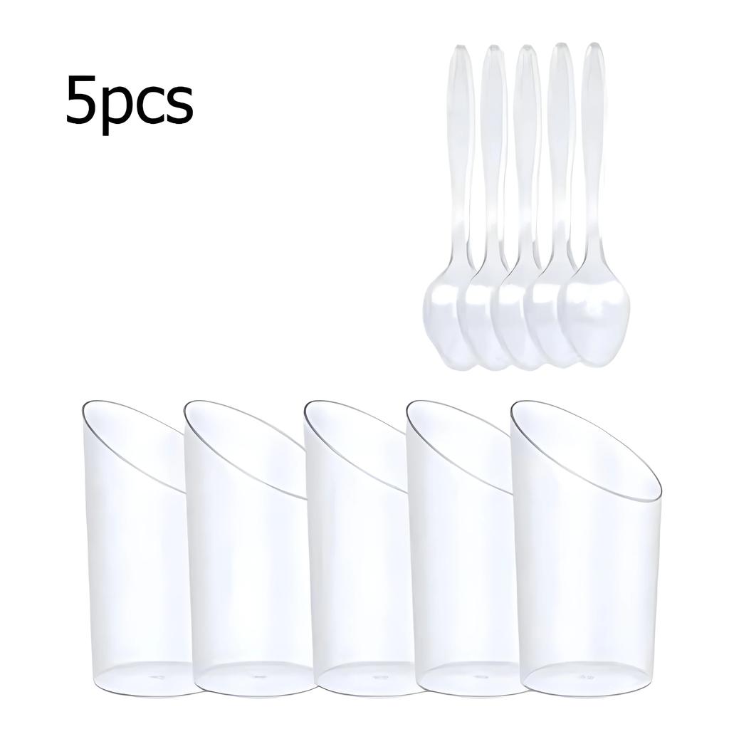 5/10 70ml 2.5oz Ice-Cream Cups Plastic Pudding Cups Mousse Cake Cup Dessert Picnic Party Packing Dessert Cups Christmas Supplies