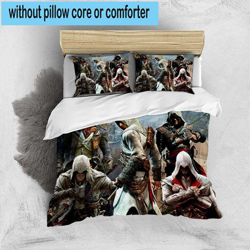 1PC Assass Warrior 3pcs Bedding,Including 1pc Duvet Cover And 2pcs Pillowcases Perfect for Christmas,Ideal for Bedroom, Dormitory