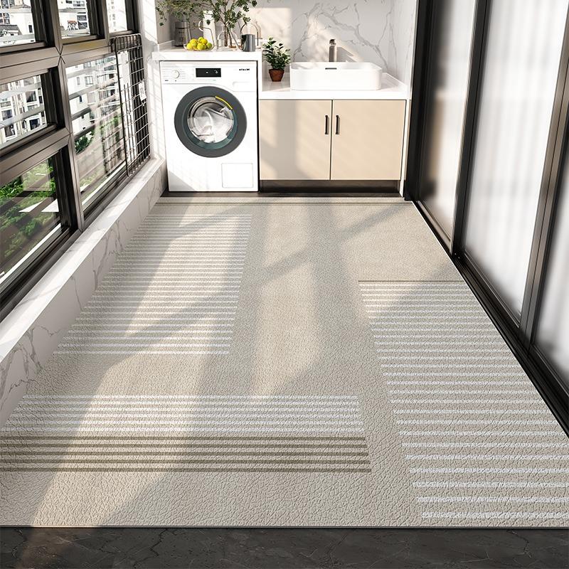 Carpet for Balcony Waterproof Floor Mat Large Gray Carpets Pvc Leather Non-slip Foot Mats Home Decoration Rugs Kitchen