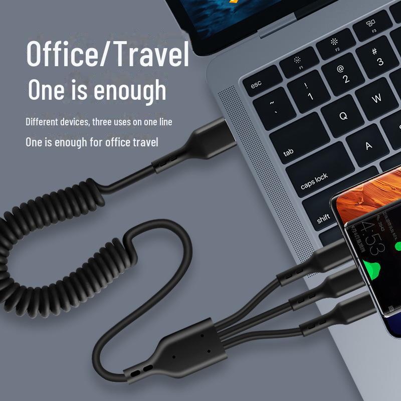 Cablu auto retractabil 3-în-1 de încărcare super rapidă 6A