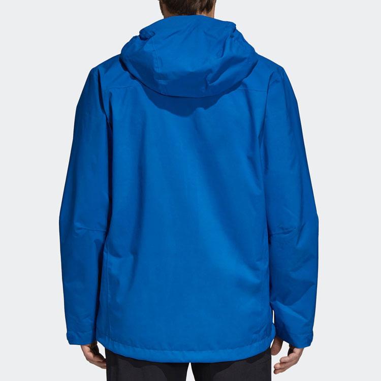 Adidas Logo Print Comfortable Casual Sports Long Sleeve Windbreaker Men Outerwear Blue CY1888