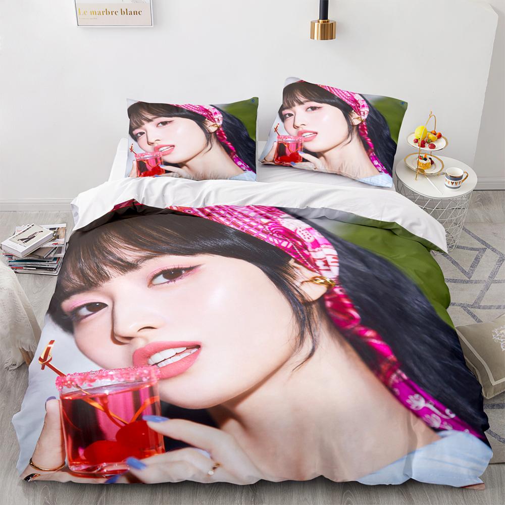 Koreanische Schauspielerin Bettwäsche Set Einzelbett Twin Full Queen King Size Wunderschönes Bettset Erwachsener Kinder Schlafzimmer Bettbezug Sets 3D Druck 034