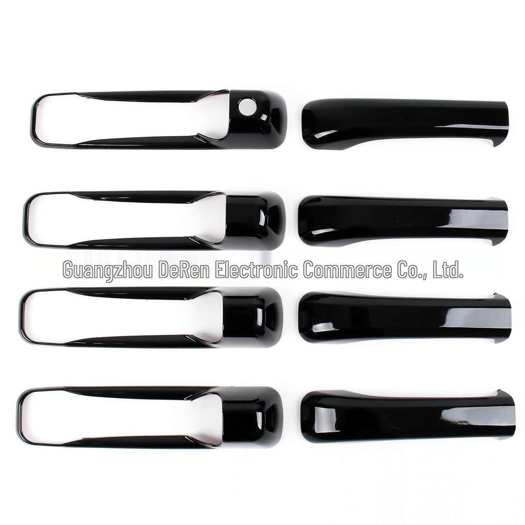 Naklejki na klamki w kolorze czarnym błyszczącym dla 09-18 Dodge Ram 1500/2500 Klamki drzwiowe