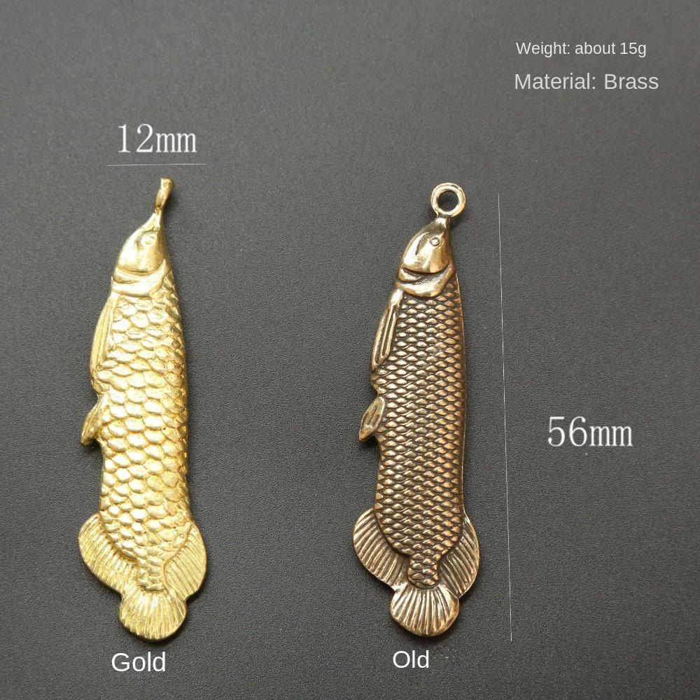 Fish Key Pendant Metal Car Key Pendant Minimalist Retro Charm Brass Fish Charms  Woman