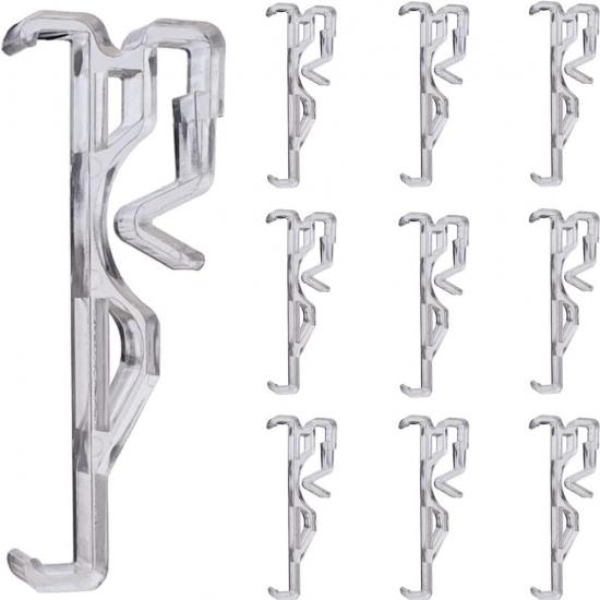 Valance Clips 10pcs 2.5inch Clear Plastic Hidden Retainer Holder Clip for Window Blind Valance,Horizontal Faux & Wood Blinds Parts