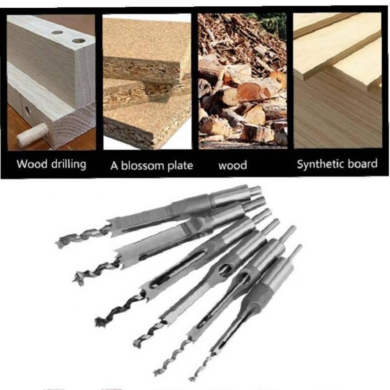 Premium 4-piece Square Hole Drill Set Durable Woodworking Mortise Bits