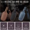 Leder Auto Smart 3-Knopf Schlüsselhülle Tasche Schlüsselanhänger für Toyota Avalon Camry RAV4 Prius CHR C-HR Corolla Land Cruiser Prado