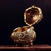 Pure Brass Owl Cylinder Desktop Ornament Household Aromatherapy Incense Burner Open Lid Incense Burner Antique Bronze Ware