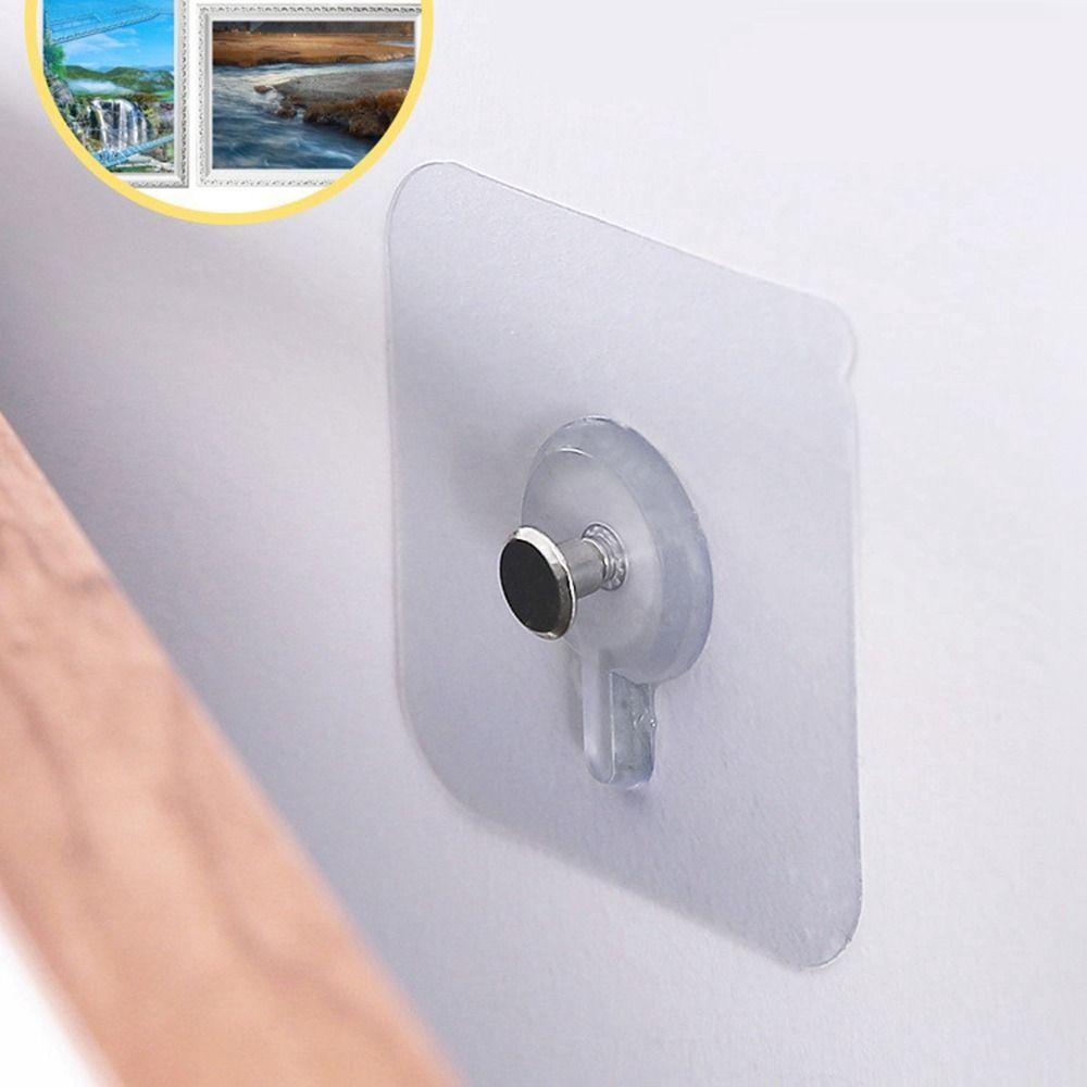 10Pcs Plastic Adhesive Wall Hook Transparent Non Trace Stickers Wall Screws Hanging Nails  Poster