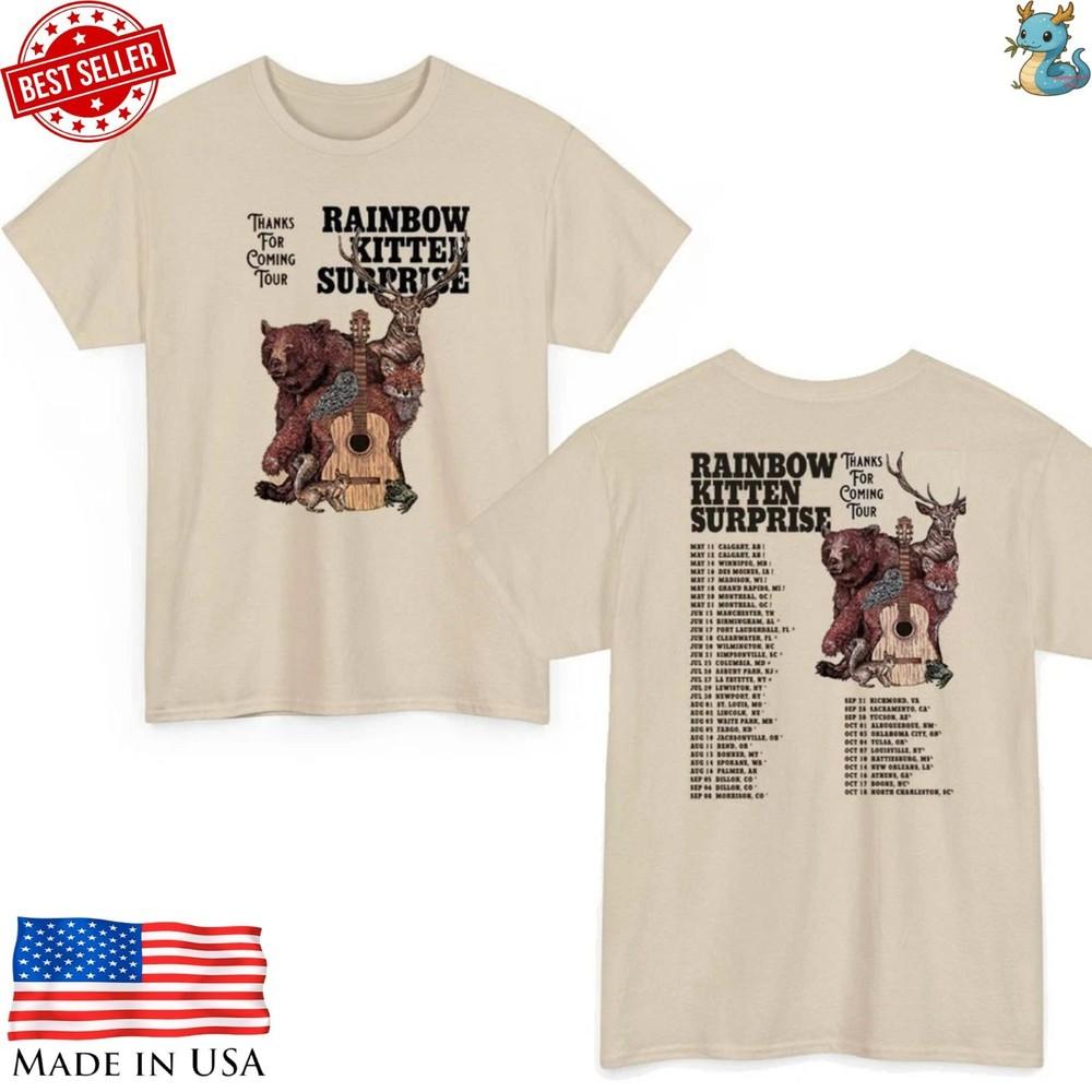Rainbow Kitten Surprise 2025 Tour Shirt Thanks For Coming Band Tee Unisex Unisex T-Shirt XL