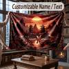 Floral Garden Theme Throw Blanket Custom Name Text Personalized Blanket Soft Cozy Blanket for Home Sofa Bed