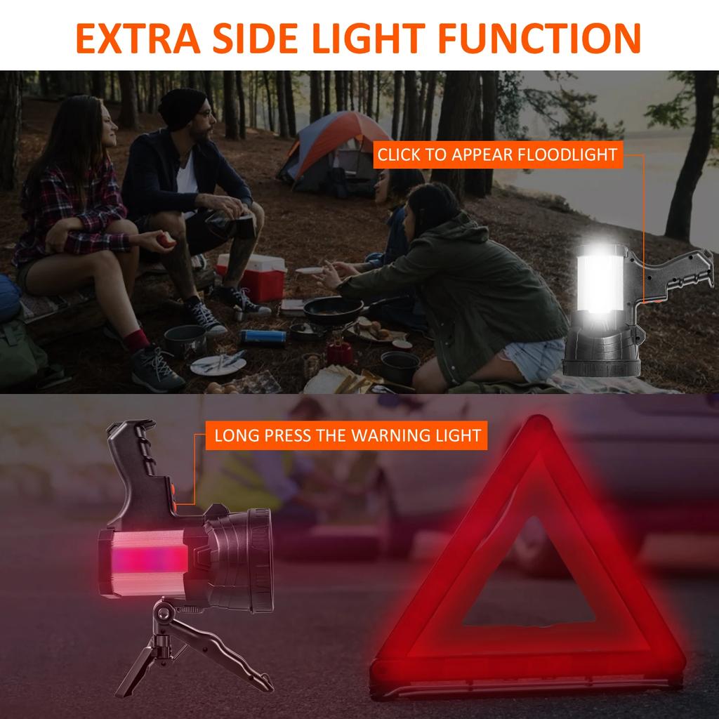 New Powerful Spotlight Flashlight 120000 Lumen Portable Rechargeable  Lamp Super Bright Waterproof Work Light  Hunting Camping