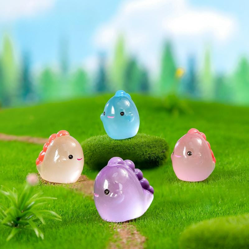 10/20/50pcs Luminous Kawaii Dinosaurs Resin Craft Micro Landscape Small Animals DIY Home Fairy Garden Decoration Accessories New